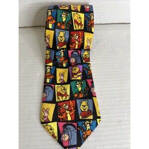 Vintage Winnie the Pooh Disney Tie Made in‎ Korea Pooh Eeyore Tigger 57" x 4"